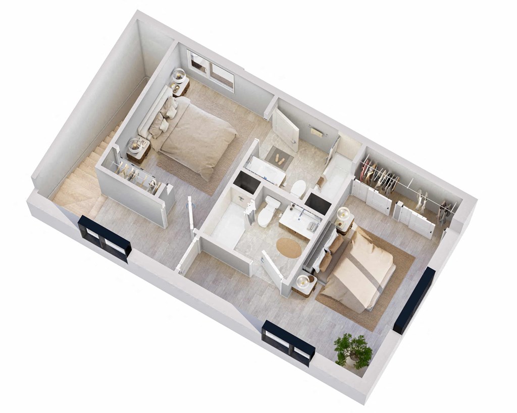 a floor plan of a small apartment with a bedroom and a living room