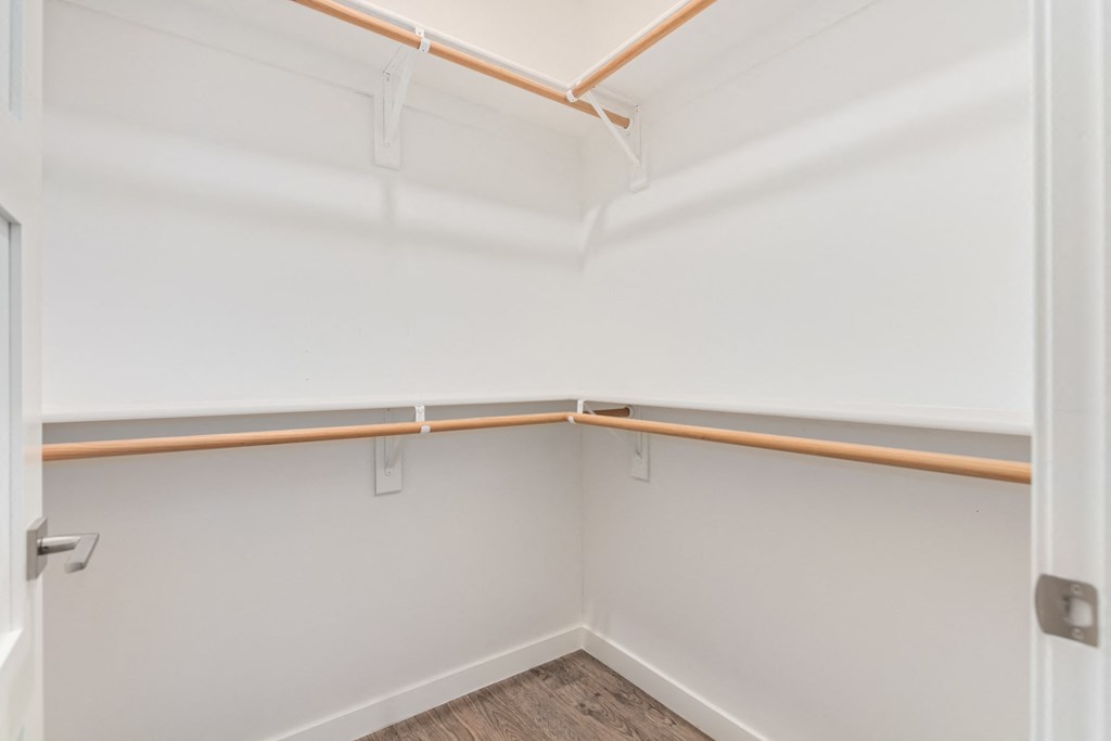 A white interior with a brown trim.