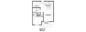 Layout E - 1B1B + Den