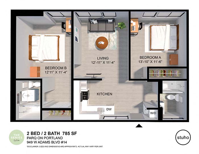 2 BD / 2 BA - 949 W. Adams Blvd