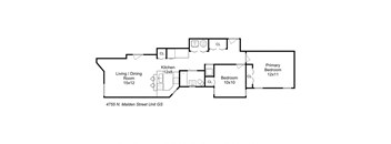 2/1 800 sqft