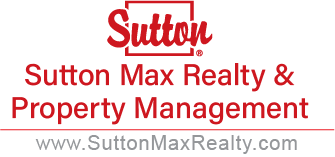 The image is a logo for Sutton Max Realty & Property Management.