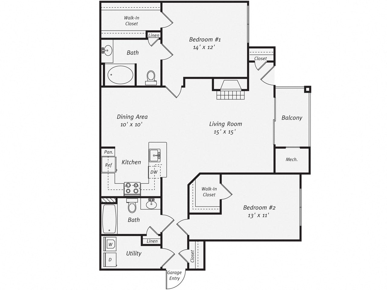 2 Bed/2 Bath-B1G
