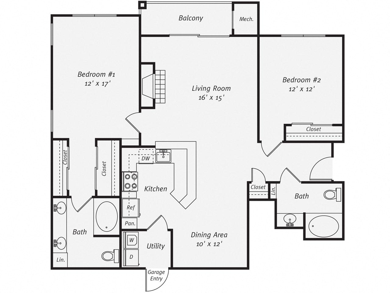 2 Bed/2 Bath-B2G
