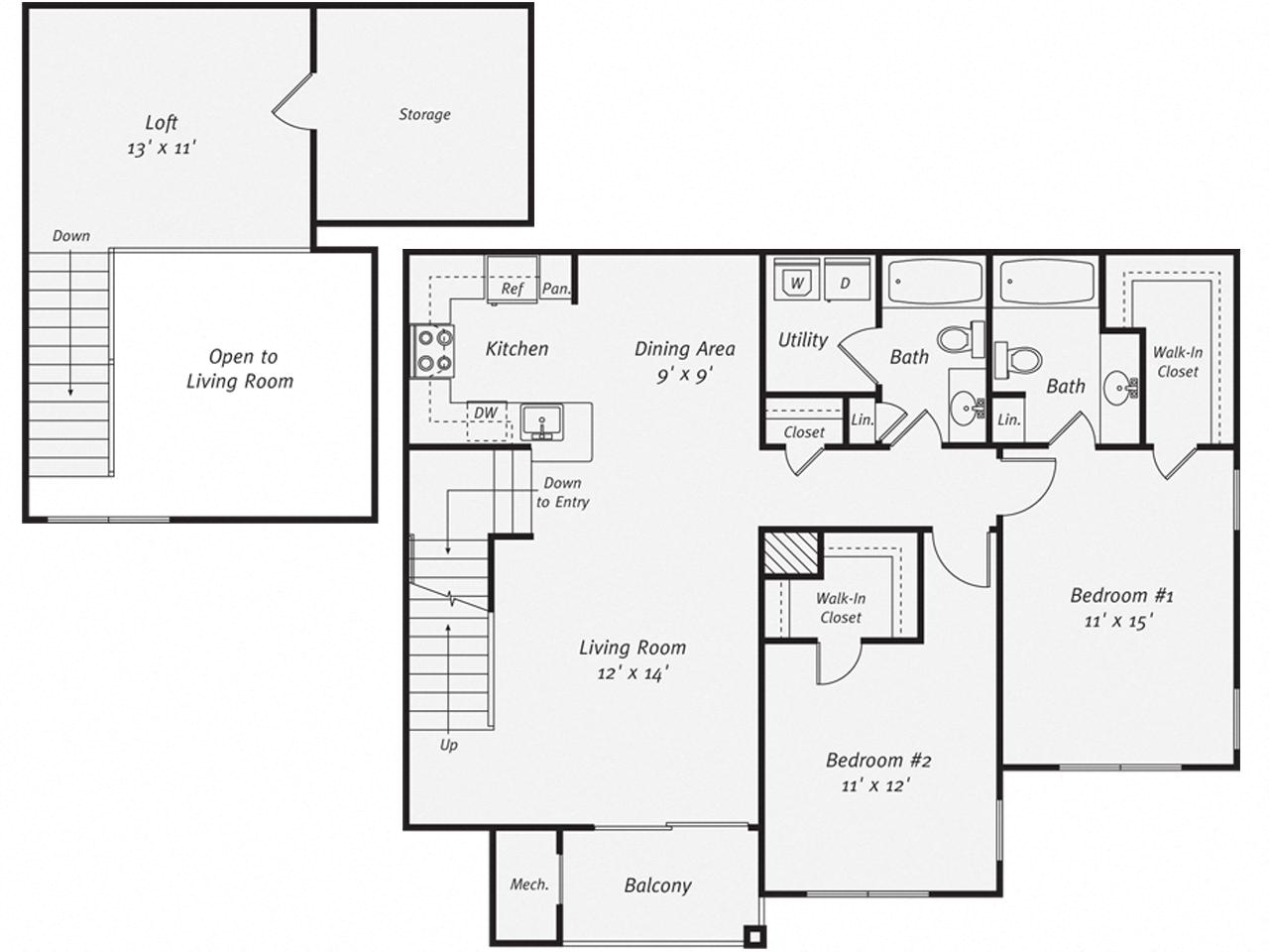 2 Bed/2 Bath-B3LG