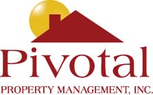 A logo for Pivotal Property Management, Inc. featuring a house and a sun.