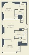B2 Floor Plan B2 Floor Plan at The Franklin Residences, Philadelphia, 19107