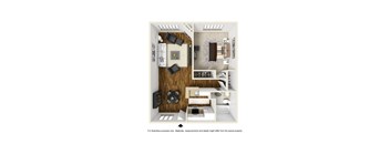 1BR 1BA - Plan B at Toluca Lofts, California