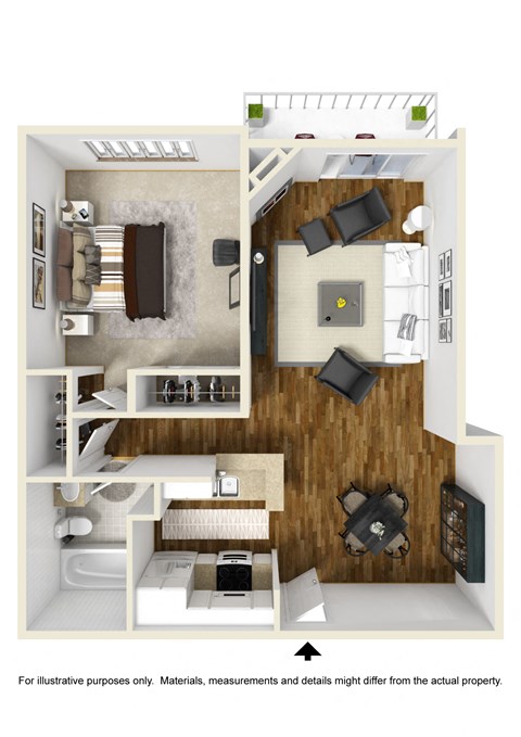 1BR 1BA - Plan C at Toluca Lofts, California, 91602