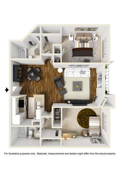 2BR 2BA - Plan A at Toluca Lofts, Toluca Lake
