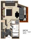(S2) Studio - 1 Bathroom Floor plan (S2) Studio - 1 Bathroom Floor plan at Aurora, Maryland