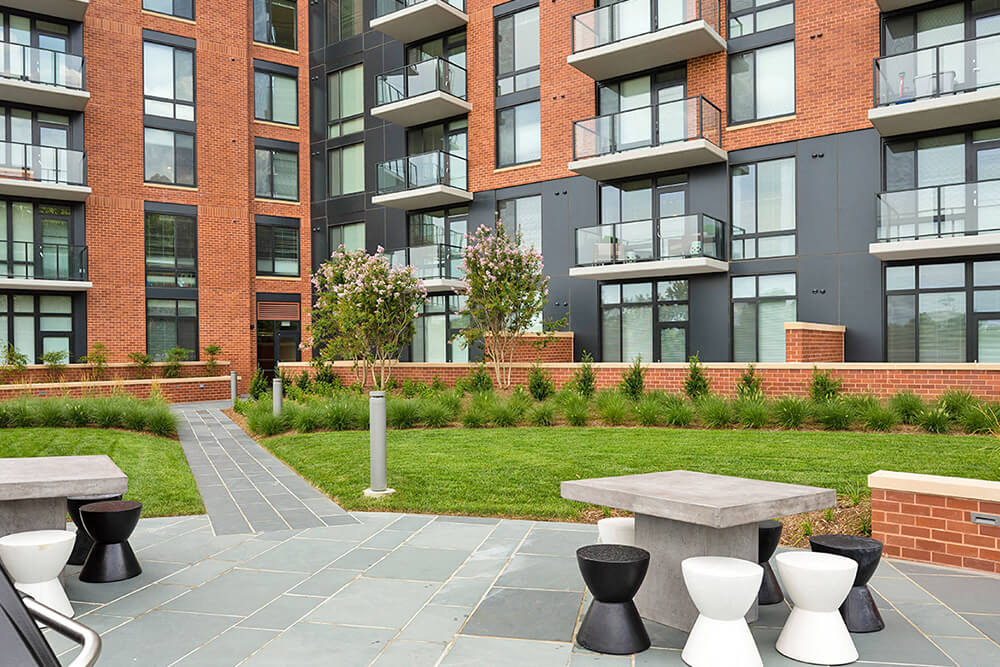 Outdoor common area at Aurora, North Bethesda, MD