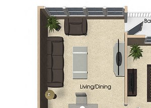 (A2) 1 Bedroom - 1 Bathroom Floor plan (A2) 1 Bedroom - 1 Bathroom Floor plan at Aurora, North Bethesda, 20852