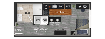 703 STUDIO - 1 BATH