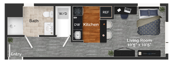 704 STUDIO - 1 BATH