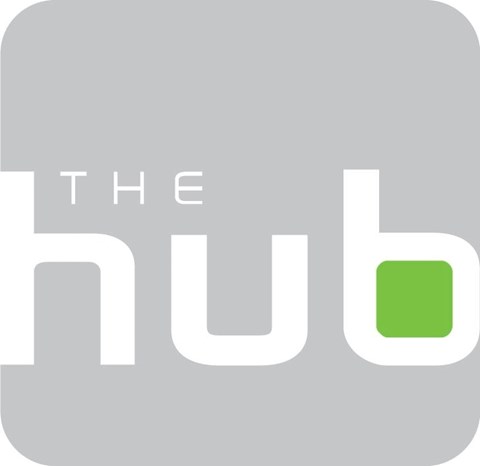 The logo consists of a grey square with the word "THE" in white and a green square next to the letter "b".