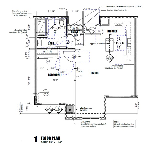 Floor Plan A - ADA - 1 Bedroom