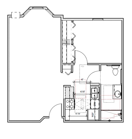 Unit C - 1 Bedroom ADA