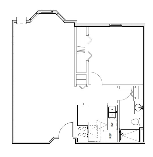 Unit C - 1 Bedroom