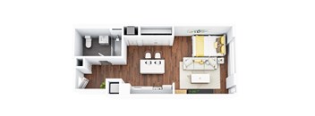 Studio, 1 Bathroom