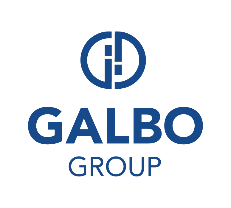 A logo with the text "GALBO GROUP" in blue.