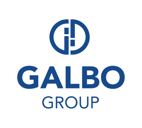 A logo with the text "GALBO GROUP" in blue.
