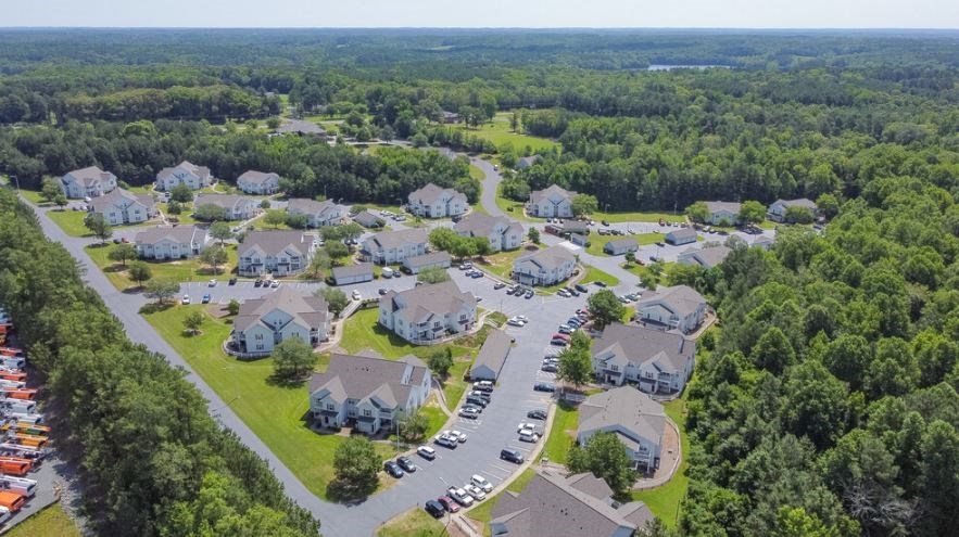 Aerial View at Granville Oaks Apartment Homes, Creedmoor, NC 27522