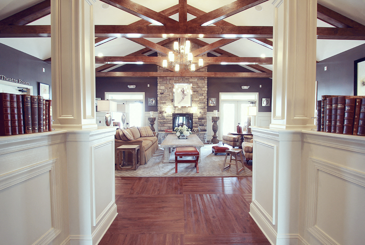 a view of the living room from the dining room