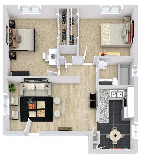 2 Bedroom 1 Bath