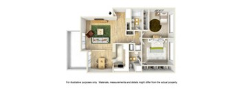 One bedroom floor plan 