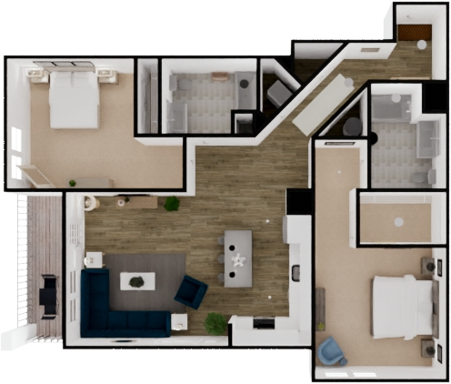 Two Bedroom Corner A