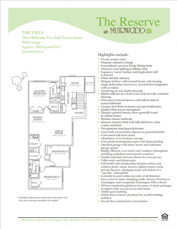 The Vista - includes a 1 car attached garage