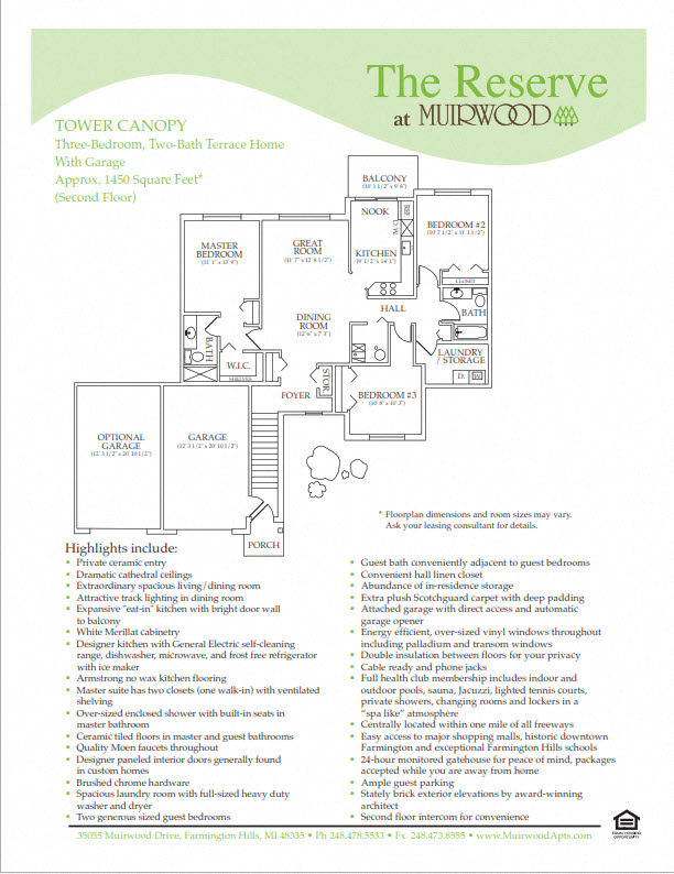The Tower Canopy - includes a 1 car attached garage