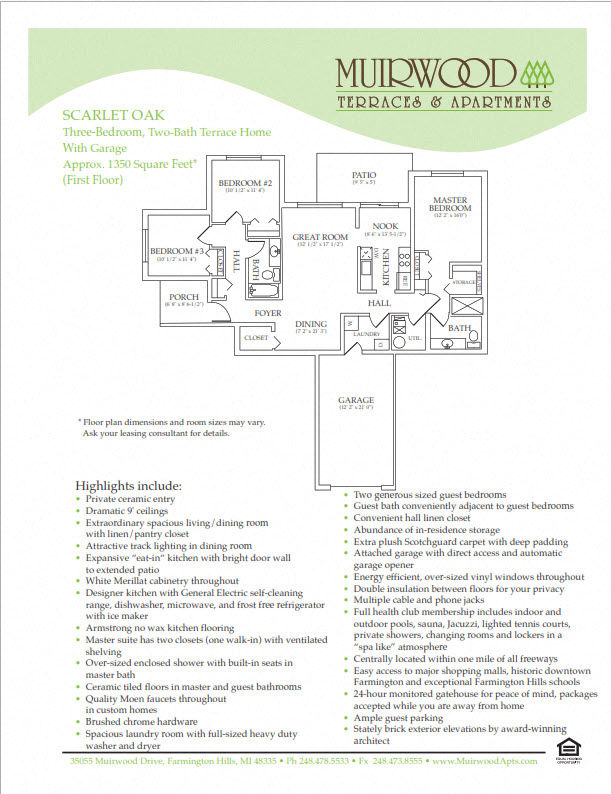 The Scarlet Oak - includes a 1 car attached garage