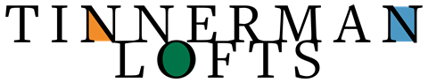 The image shows the text "TINNERMAN LOFTS" in different colors.