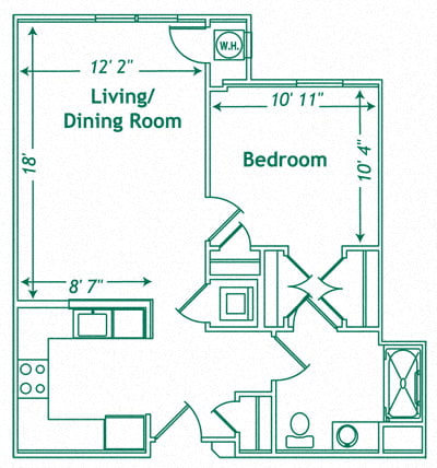 1 Bedroom, 1 Bath