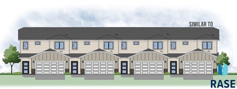A drawing of a building with the word RASE on the right side.