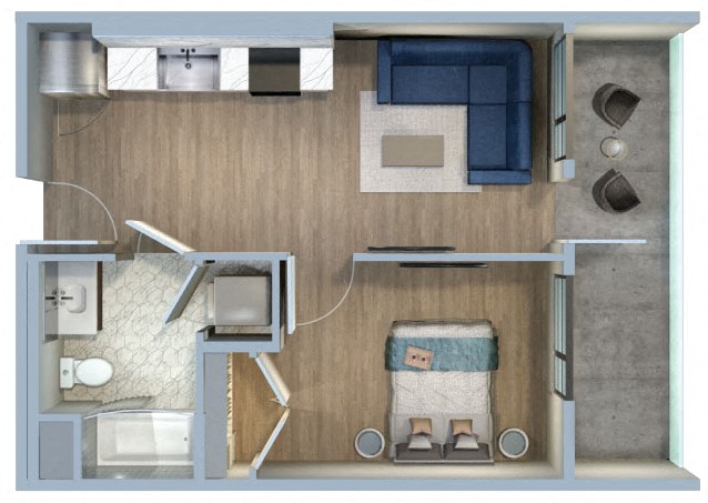 1 Bed/1 Bath-1I/1H
