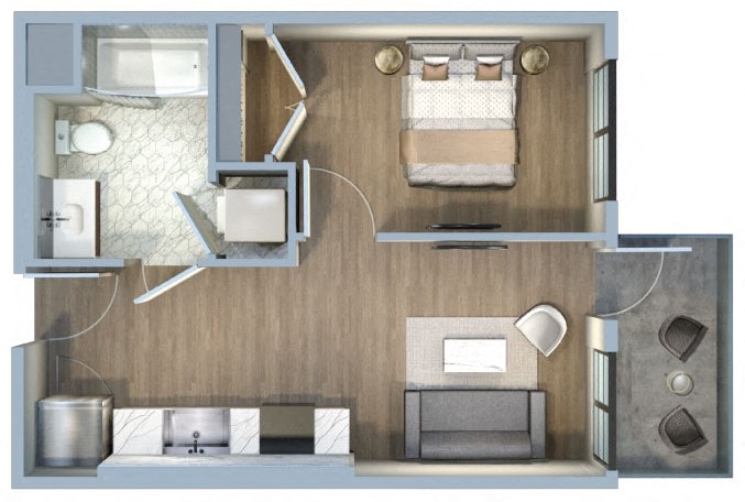 1 Bed/1 Bath-1F