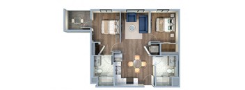 2 Bed/2 Bath-2C/2D/2E