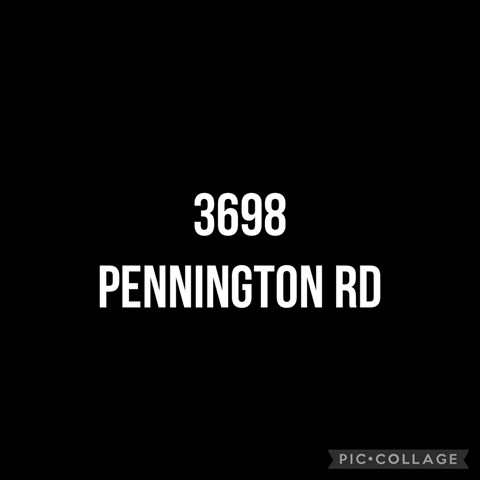 A black background with the text "3698 Pennington Rd" and a pic collage logo.