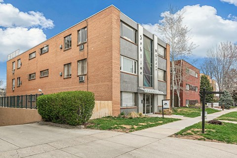 A modern building with the number 59 on it.