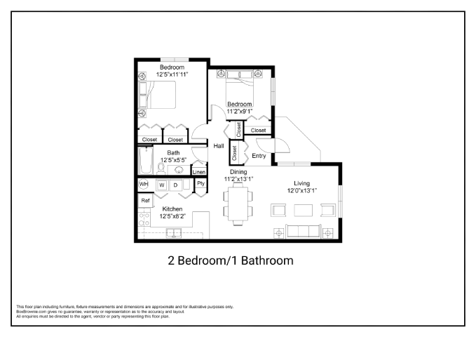 2 Bedroom - 1 Bath