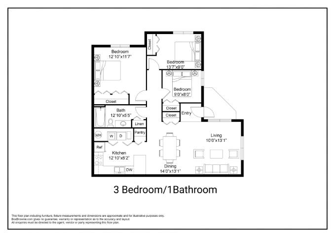 3 Bedroom - 1 Bath
