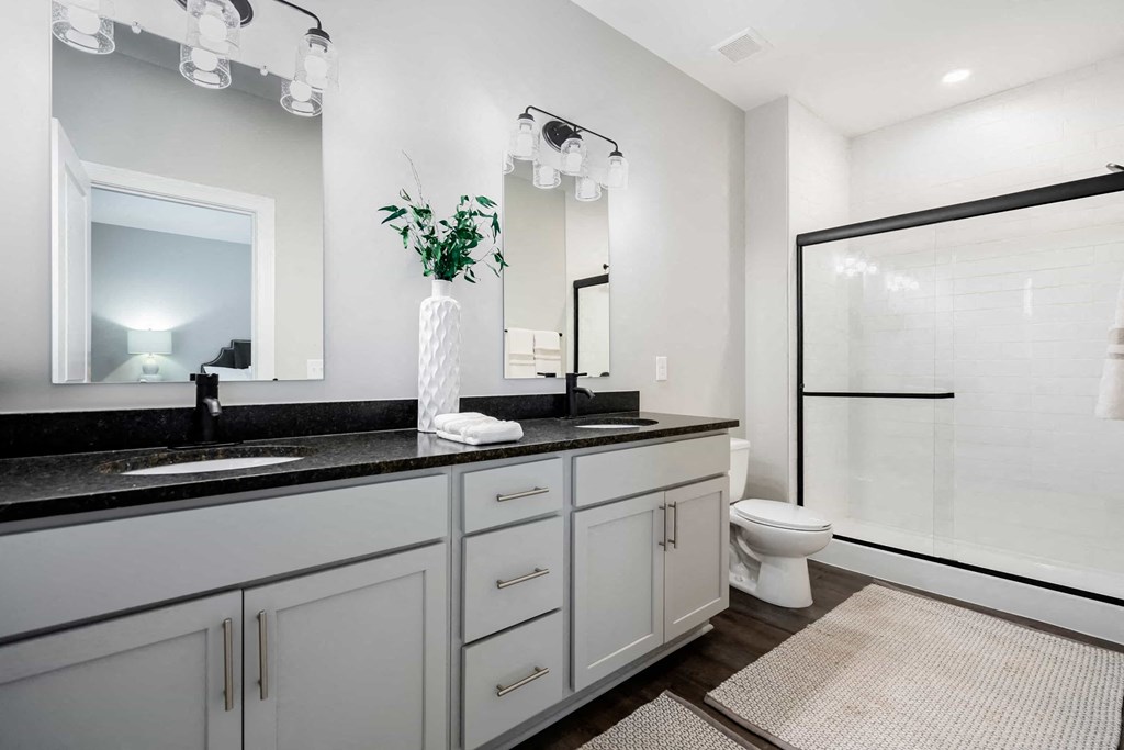 A bathroom with a sink, mirror, and toilet.