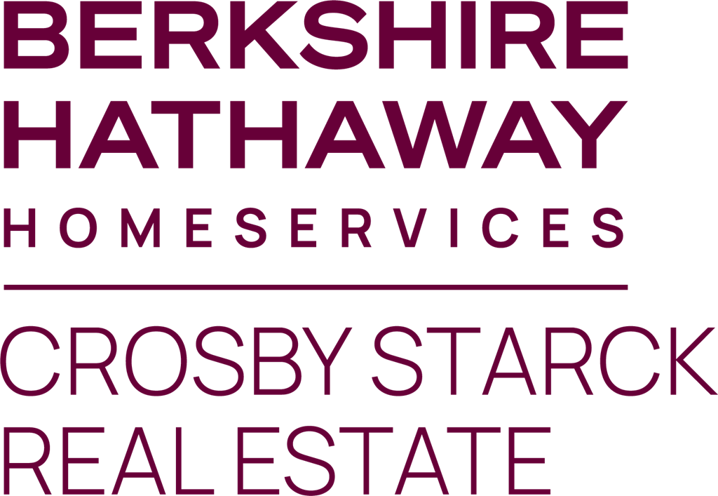 A logo for Berkshire Hathaway Homeservices and Crosby Starck Real Estate.