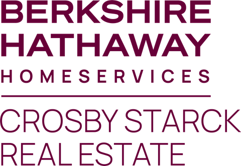 A logo for Berkshire Hathaway Homeservices and Crosby Starck Real Estate.