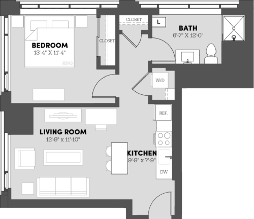 1 Bed/1 Bath-A5