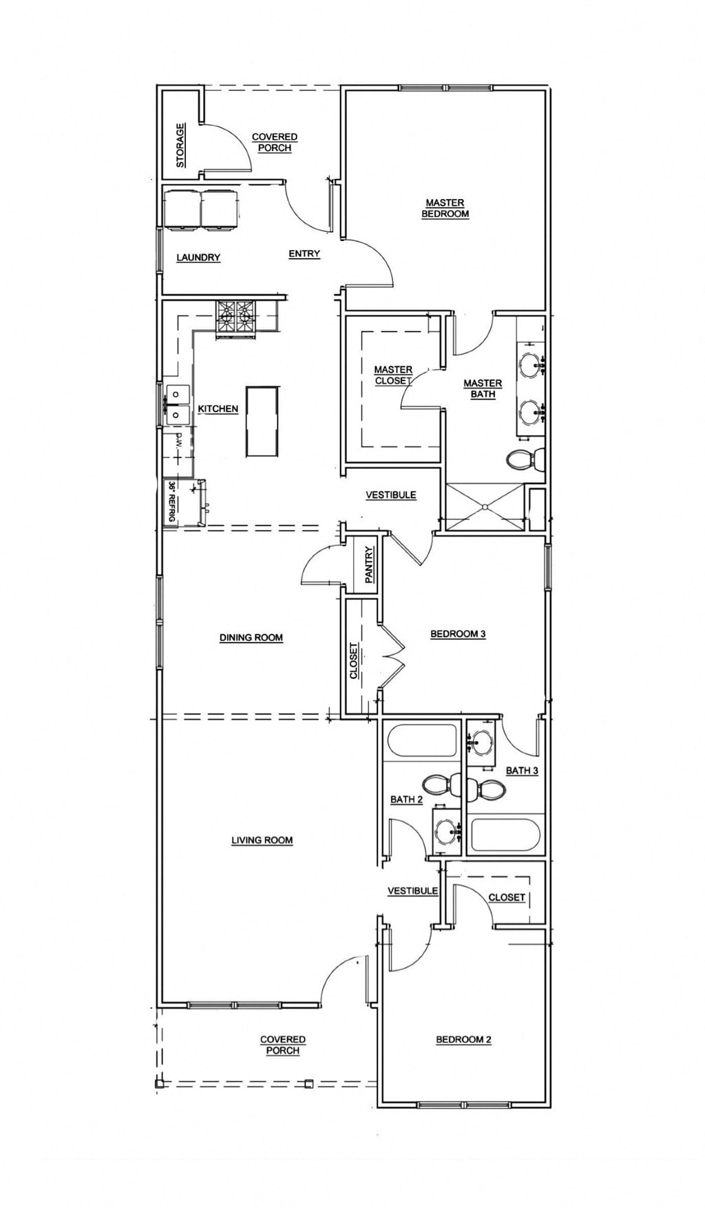 A floor plan of a house with labeled rooms such as Bathroom, Dining Room, and Bedroom.