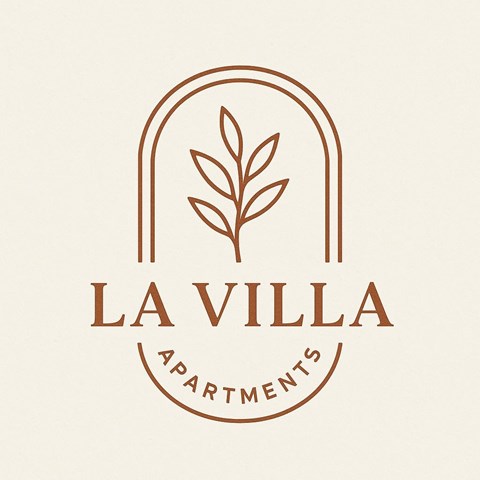 The image is a logo for La Villa Apartments.